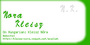 nora kleisz business card